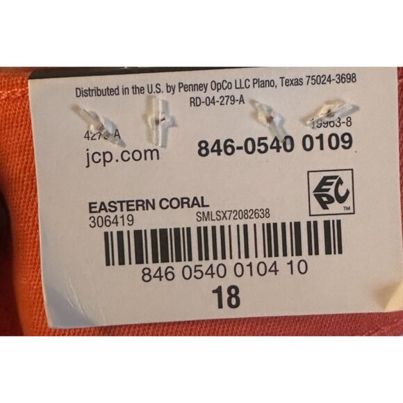 St Johns Bay Womens Eastern Coral Mid Rise Capri Pants Slendering Size 18 New - Picture 6 of 11